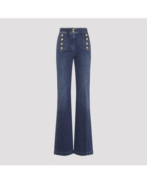 Elisabetta Franchi Jeans With Buttons - Blue