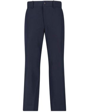 Comme des Garçons Straight Wool Trousers - Blue