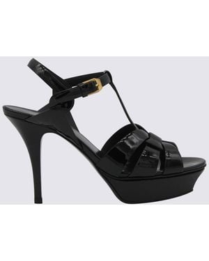 Saint Laurent Leather Tribute 75 Sandals - Black