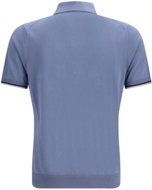 Moorer Cotton Polo Shirts - Blue