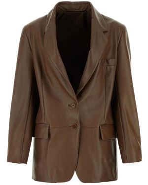 Salvatore Santoro Chocolate Leather Glov Blazer - Brown