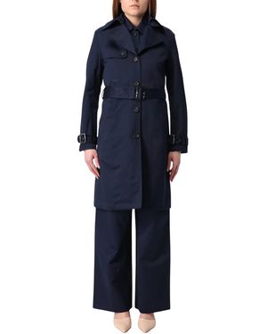 Add Single Breasted Trench - Blue