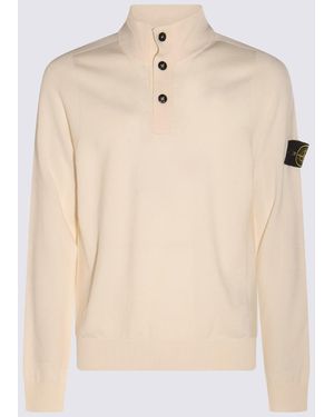 Stone Island Ivory Wool Knitwear - Natural
