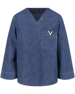 Valentino Top Cotton - Blue