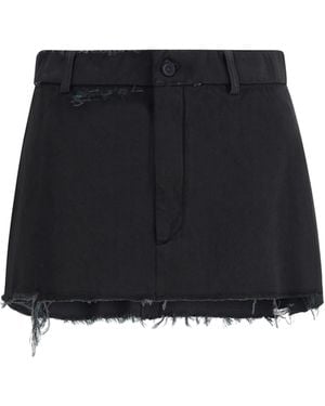Balenciaga Fringed Miniskirt - Black