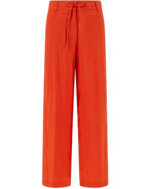 Nude Viscose Trousers - Red