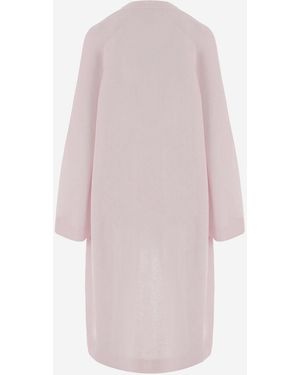 Sa Su Phi Long Open Cashmere And Silk Knit Knitwear - Pink