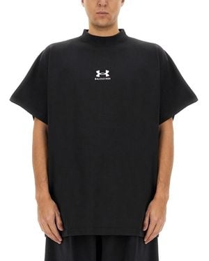 Balenciaga Oversize T-Shirt Cotton T-Shirts - Black