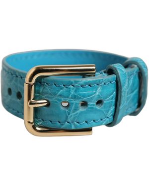 Dolce & Gabbana Dolce & Gabbana Caiman Leather Belt - Blue