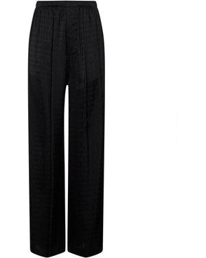 Balenciaga Jacquard Satin Pajama-Style Trousers - Black