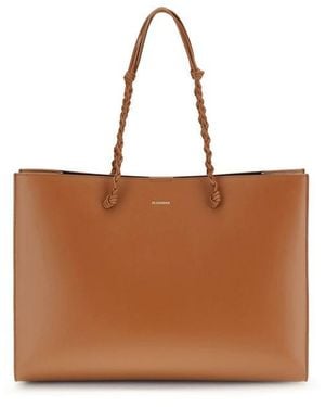 Jil Sander Calf Leather Bos Taurus Shoulder Bag - Brown