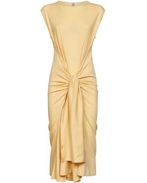 TOTEME Midi Dress Tie-Waist Buttercup - Metallic