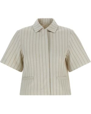 Max Mara Cotton Full-Length Jacket Clothing - Gray