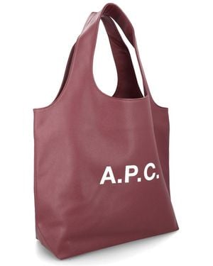 A.P.C. Ninon Tote Bag Polyurethane Handbags - Red