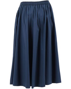 K-Way Mosella Light Poplin Tech Skirt Cotton Polyester Long - Blue