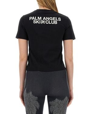 Palm Angels Palm Ski Club T-Shirt Cotton T-Shirts - Black
