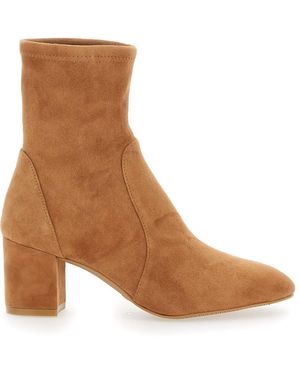 Stuart Weitzman Yuliana Ankle Boots With Medium Block Heel - Brown