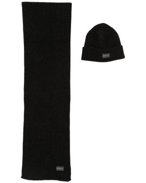Barbour Ribbed Knit Scarf Acrylic - Black