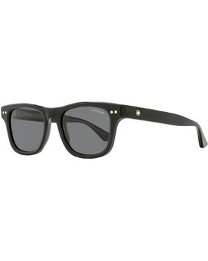 Montblanc Soft Rectangular Sunglasses Mb0254S 001 53Mm Plastic (Acetate) - Black