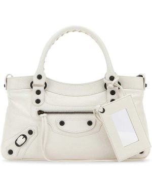 Balenciaga Leather Le City First Handbag - White