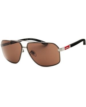 Chopard Sunglasses Aviator Full Rim, Shiny Gunmetal Frame And Lens Schg890509 - Brown