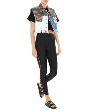 Gcds Denim Vest Cotton Jacket - Black