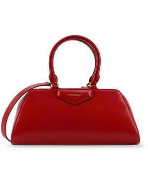 Givenchy Antigona East West Small Leather Shoulder Bag - Red