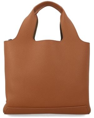Hogan Shopping Bag Calfskin Handbags - Brown
