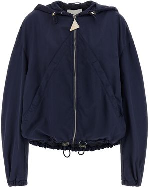 The Attico Hooded Bomber Jacket - Blue