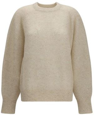 Brunello Cucinelli Beige Mohair Sweatshirt - Natural