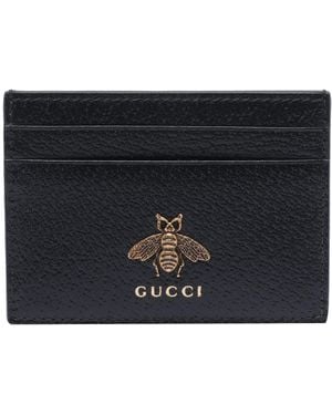 Gucci Animalier Leather Card Case - Black