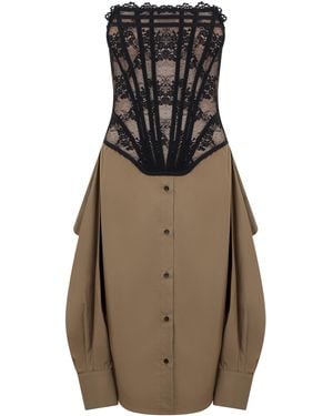 GIUSEPPE DI MORABITO Mini Dress Cotton Lace - Natural