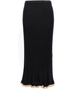 Proenza Schouler Ribbed Silk Blend Skirt - Black