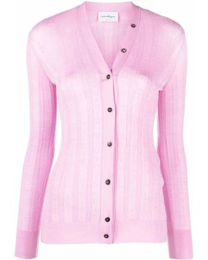 Ferragamo Gancini Knitted Cardigan - Pink