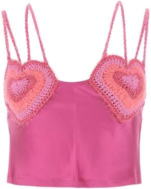 Marco Rambaldi Fucsia Satin Top - Pink