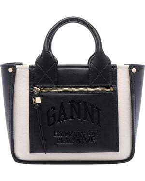 Ganni Small Pocket Tote Bag - Black