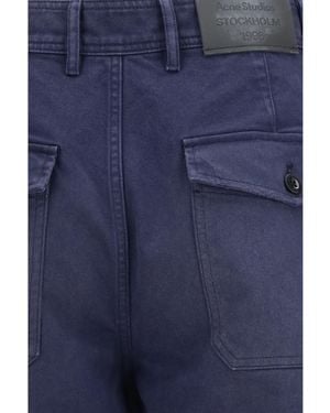 Acne Studios Trousers Cotton Twill Trousers - Blue