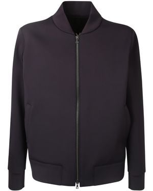 Harris Wharf London Two-Pocket Zip-Up Bomber Jacket - Blue