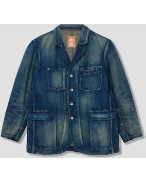 COTTLE Anorak Denim Foncé Jacket - Blue