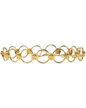 Versace Brass Belt - White