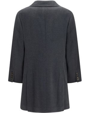 Brunello Cucinelli Cashmere Coat (Capra Hircus) - Blue