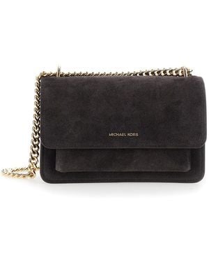 MICHAEL Michael Kors Shoulder Bag With Chain Strap And Front Logo - Black