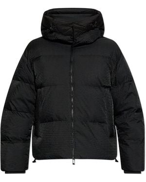 Emporio Armani Down Jacket With Monogram - Black