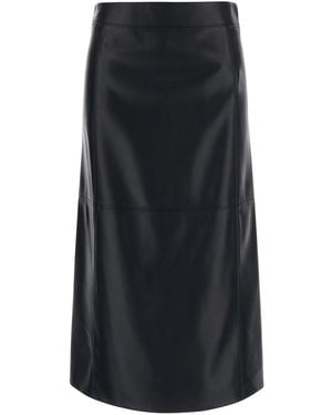 Max Mara Max Mara Midi Skirt Crisma Leather Polyester - Black