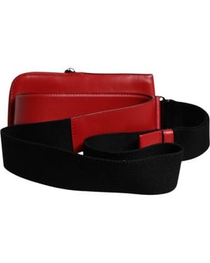 Dolce & Gabbana Calfskin Leather Phone Cardholder Crossbody Bag And Viscose Calf - Red