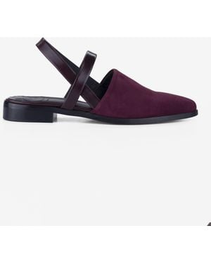 CB Made In Italy Leather And Suede Flats Vega - Purple