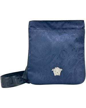 Versace Medusa Flat Crossbody Bag Canvas - Blue