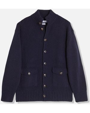 Doppiaa Aalmiro Wool Bomber Jacket Coats - Blue