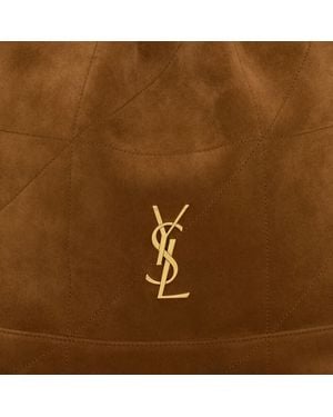 Saint Laurent Jamie Suede Bag Leather Clutch - Brown
