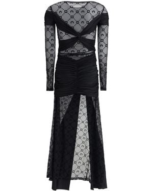 Marine Serre Draped Long Dress - Black